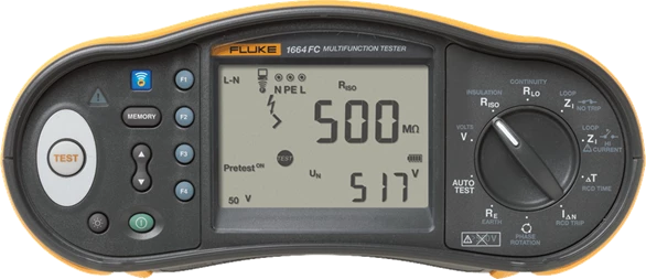 FLUKE 1664FC SCH FC INSTALLATION TESTER W/INSULATION PRE-TEST SCHUKO