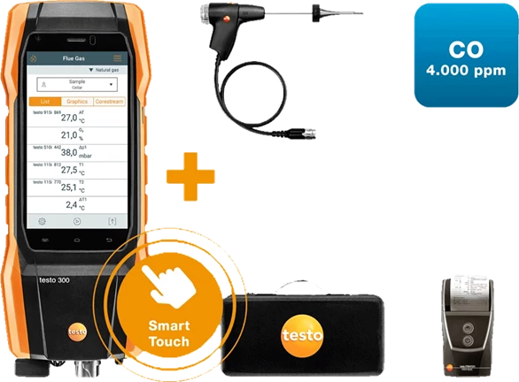 testo 300 Kit 1 with prineter